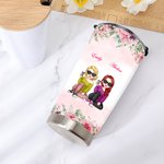 Spersonalizowane kwiaty Besties obok siebie lub mile od siebie Besties zawsze będą połączone przez 20 uncji Tumbler Prezent dla najlepszego przyjaciela