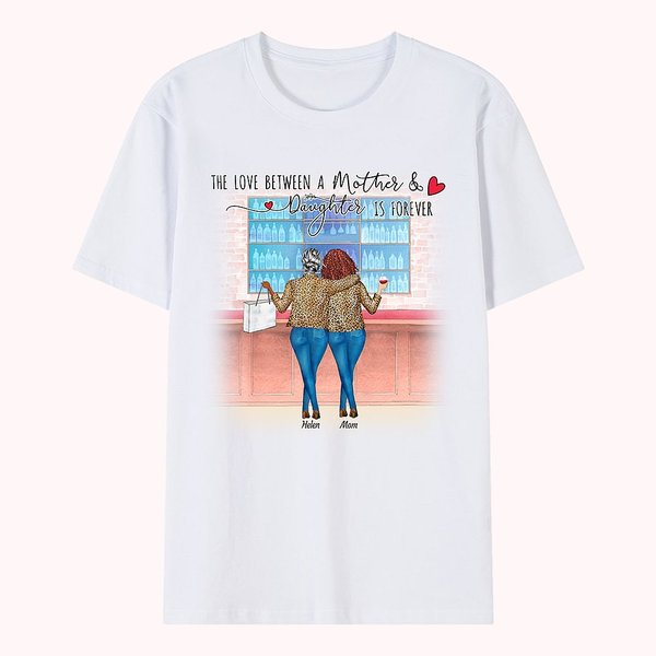 Personalized One and Only Best Mom Daughter Accompanying Shopping Wine Glasses T-shirt Mother's Day Basic T-Shirt