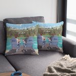 Personalizzato Marito e moglie partner di viaggio per la vita Estate vacanza Throw Pillow Cover Anniversario regalo Sofa Decor