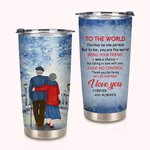 Personalised Old Couple Inextricable Love Sincere Confession Winter Snow Scene 20oz Tumbler Anniversary Daily Use