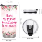 Personalisierte Besties Flowers Drink Cheers You're My Person 20 oz Tumbler für die beste Freundin als Geschenk für sie
