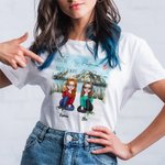 Personalizado Besties Sentado en el puente de madera Eres mi persona Camiseta de regalo para el mejor amigo de viaje Feliz Cumpleaños Regalo