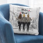 Personalized to the World You are a Mother but to Us You are the World Beach View and Rainbow Throw Pillow Cover
