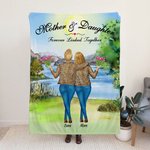 Couverture personnalisée mère et fille pour toujours liées ensemble cadeau de fête des mères pour elle