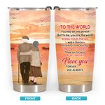 Personalizzato Fall in Love with Each Other Old Couple Sunset 20oz Tumbler Compleanno Uso quotidiano