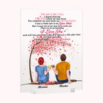 Plaque acrylique personnalisée Couple assis sous un arbre fleuri Je t'aime pour toujours Cadeaux pour petit(e) ami(e) Ornement de bureau