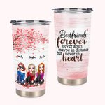 Personalised Besties Sitting Under Flowers Tree Drink 20oz Tumbler Gift for Best Friend Daily Use