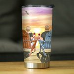 Personalised Together Since Seaside Sunset This Couple on Chairs 20oz Tumbler Valentine's Day Gift Daily Use
