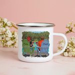 Tasse en émail de vacances de couple ennuyeux personnalisé Cadeau d'anniversaire de Noël durable et durable