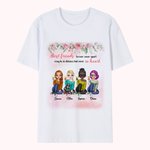 Personlig T-shirt Besties Bouquet Best Friend Forever Never Apart T-shirt Friend Födelsedagspresent Bästa vän Gåva