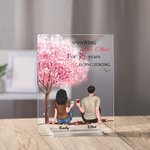 Personalised Couple Sitting Under Tree Flower Annoying Each Other Acrylic Plaque Girlfriend Gifts House Decorations
