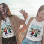 Personalizado Besties Sentado en el puente de madera Eres mi persona Camiseta de regalo para el mejor amigo de viaje Feliz Cumpleaños Regalo