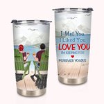 Personalized I'm Keeping You Forever Yours Iceberg View This Couple on Chairs 20oz Tumbler Couple Gift Daily Use
