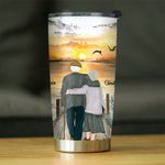 Personalized I Love You I Met You Sunset Old Couple 20oz Tumbler for Hot and Cold Drinks Anniversary Birthday Gift for Couples