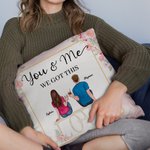 Personalised Couple Sitting on Chair Love Chair Flowers Cheers Throw Pillow Cover Girlfriend Boyfriend Gifts Home Decoration