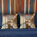 Personalized Grandparents Side By Side Autumn Old Couple Throw Pillow Cover Anniversary Wedding Gift for Living Room