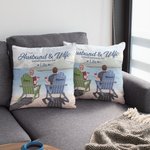 Personalizzato Marito e moglie partner di viaggio per la vita Natura Holiday Throw Pillow Cover Regalo di compleanno Sofa Decor