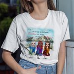 T-shirt personnalisé Side By Side Or Miles Apart Besties Will Always Be Connected By Heart Cadeau d'amitié pour Besties Daily Wear