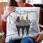 Personalized Mother and Daughter from the Start The Paris Tower Throw Pillow Cover Mother's Day Gift Sofa Decor