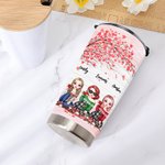 Personalized Besties Sitting Under Tree Flowers Drink 20oz Tumbler Gift for Best Friend for Hot and Cold Drinks
