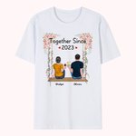 Personalized Couple Eternal Love Story Flower Swinging T-shirt Anniversary Daily Wear