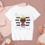 Personalised Girl Boy Headshot Tag Wall Sign Childlike Elements Kid T-shirt School Season  Daily Wear