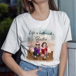 Pont en bois Besties personnalisé Drink Life is Better with Besties T-shirt Gift for Besties T-Shirt Best Friend Gift