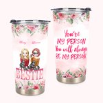 Personalisierte Besties Flowers Drink Cheers You're My Person 20 oz Tumbler für die beste Freundin als Geschenk für sie
