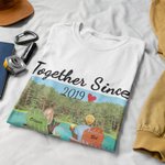 Personalized Tree and Lake Couple Holiday Design Travel T-shirt