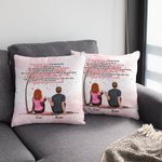 Personalised Cushion Throw Pillow Cover Couple Sitting Under Tree Flower Cheers Boyfriend Girlfriend Gifts Sofa Decor