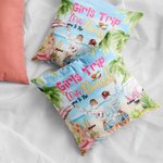 Personnalisé filles voyage Love You à la plage et dos jeter taie d'oreiller Bestie cadeau pour femmes canapé décor