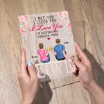 Personalised Couple Sitting on Chairs Cheers Flower Decoration I Love You Acrylic Plaque Boyfriend Gifts House Decorations