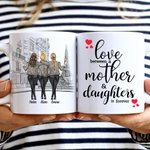 Personalized Love Between A Mother and Daughters White Ceramic Mug