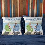 Personalizzato Marito e moglie partner di viaggio per la vita Natura Holiday Throw Pillow Cover Regalo di compleanno Sofa Decor