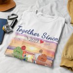 Personalised Together for Years Sunset Summer Beach Vacation Couple  T-shirt