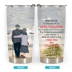 Personalized Lives Together to the End Seaside Seagull Walk 20oz Tumbler for Hot and Cold Drinks Birthday Christmas