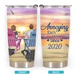 Personalized Seaside Sunset Annoying Each Other Couple on Chairs 20oz Tumbler Couple Gift Daily Use