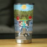 Personalised Together Since This Couple on Chairs with Lakeside View 20oz Tumbler Valentine's Day Gift Daily Use
