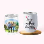 Spersonalizowany kubek na wino Love Between A Mother And Daughter Is Forever z izolacją próżniową, odpowiedni do gorących i zimnych płynów Prezent na Dzień Matki