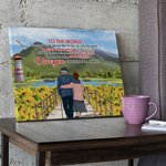 Personalized I Love You Partner Couple to the World Sunflower Poster Frameless Painting Valentine's Day Birthday Home Decoration