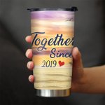 Personalised Together Since Seaside Sunset This Couple on Chairs 20oz Tumbler Valentine's Day Gift Daily Use