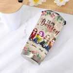 Personalized Best Friend Besties Cheers Flowers To My Besties 20oz Tumbler Gift for Long Distance Friend