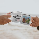Personalised Together Sunny Day Sunflower Vacation Couple Enamel Mug with Handle Easy to Clean Anniversary Valentine's Day