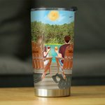 Personalised I'm Keeping You Forever Yours This Couple on Chairs 20oz Tumbler Anniversary Gift Daily Use