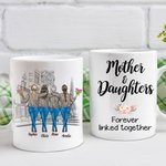 Personalisierte Mutter und Tochter für immer miteinander verbunden, weiße Keramiktasse, Mutter-Tochter-Tasse für Büro und Zuhause