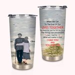 Personalized Lives Together to the End Seaside Seagull Walk 20oz Tumbler for Hot and Cold Drinks Birthday Christmas