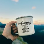 Personalized Annoying Each Other Snow Mountain Couple Enamel Mug Valentine's Day Strong and Durable