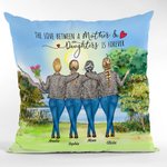 Personnalisé l'amour entre une mère et sa fille est pour toujours au bord du lac Vew jeter taie d'oreiller meilleur cadeau pour la décoration 