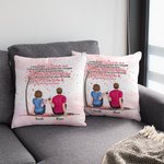 Couple personnalisé assis sous une fleur d'arbre je t'aime pour toujours et toujours jeter des cadeaux de couverture de coussin pour les coupl