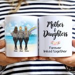 Personalized Mother and Daughter Best Friends Rainbow  White Ceramic Mug Gifts For Mom Daughter